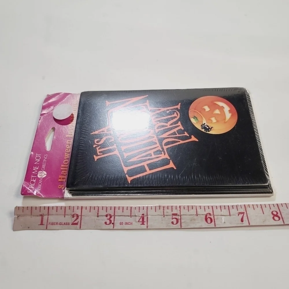NWT Deadstock Vintage Halloween Party Invitations Forget ME Not Pumpkin